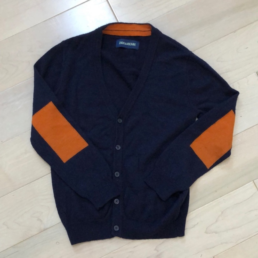 Zadig & Voltaire boys soft cashmere wool blend cardigan sweater jacket